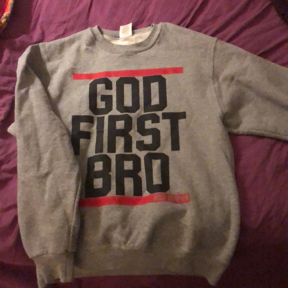 God first bro crew sweater